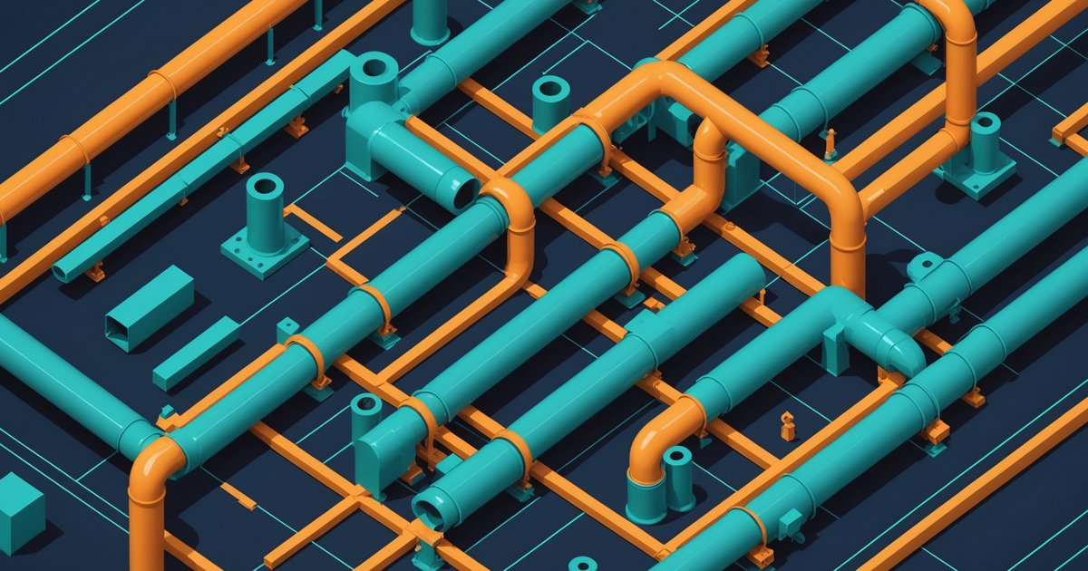 Abstract representation of pipeline review and data analysis